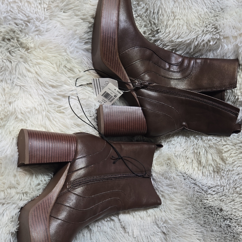 Elegant Brown Leather Ankle Boots